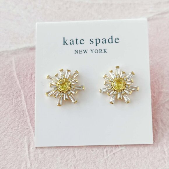 kate spade Jewelry - Kate Spade sunny clear Gold stud earrings